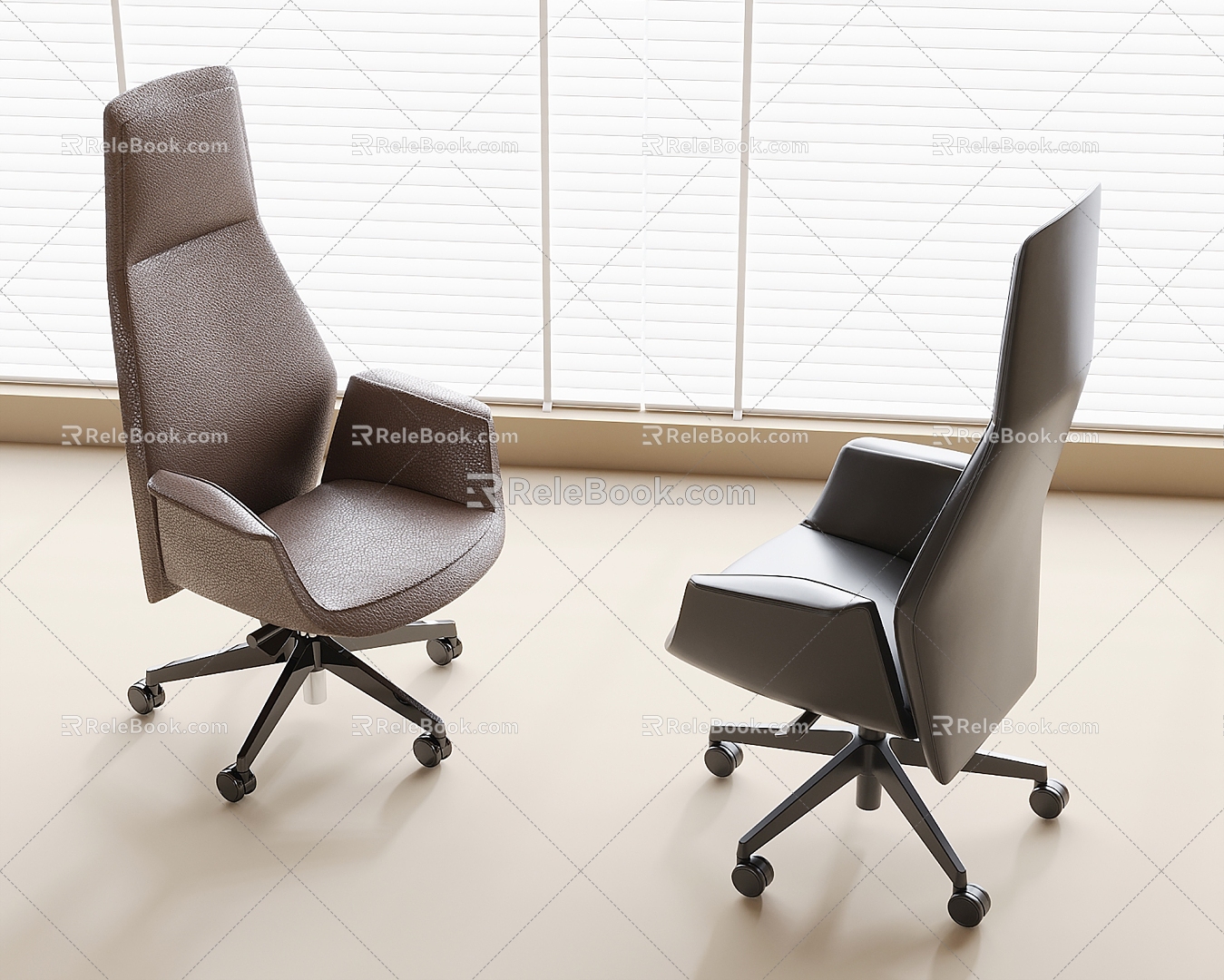 modern office chair venetian blinds swivel chair 3d model