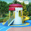 Colorful Castle Themed Children Play Facility For Fun Safe Outdoor Garden Landscape Amusement Space