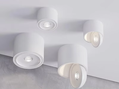 Modern White Downlights and Spotlights for Contemporary Home Interior Lighting Design 3d model