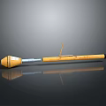 Yellow Military Weapon Component With Long Slender Tube And Label For Combat Use