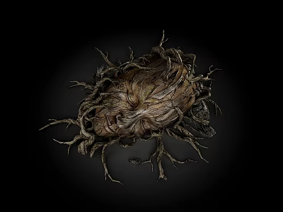 Tree House With Natural Root Structure And Rustic Wooden Design Elements 3d model