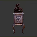 Mahogany Carved Side Table with Classical Ornament and Intricate Leg Design