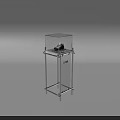 Shoe Display Stand With Transparent Cover Holding Sneaker And Metal Frame With LOGO