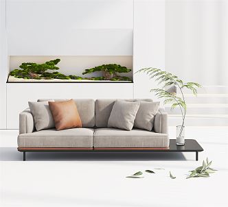 modern double sofa 3d model