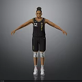 Man In Black Lakers Basketball Jersey Number 12 With Arms Outstretched White Socks And Sneakers