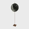 Elegant Moon Shaped Floor Lamp With Realistic Surface Texture For Modern Home Decor 3d model