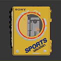 Sony Sports Walkman Yellow Portable Audio Device With Playback Controls And Classic Design