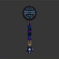 Mythical Fantasy Hammer With Colorful Flame Patterns And Ornate Purple Blue Design