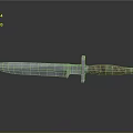 Sharp Tactical Knife With Metal Blade Camouflage Handle And Dark Surface Reflection