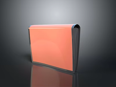 Modern Electronic Device With Orange Screen And Black Frame Design 3d model