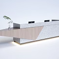 Reception Desk Reception Company Reception Chandelier Reception Desk Cashier Decoration 3d model