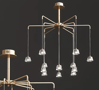 Modern chandelier glass multi-head chandelier 3d model