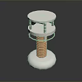 Metal Coil Device With Circular Top And Copper Winding Structure 3d model