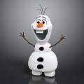 Cheerful Cartoon Snowman Character With White Body Black Buttons And Open Arms