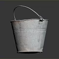 Old Rustic Metal Bucket With Handle As Practical Household Item 3d model