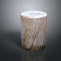 Rustic Organic Wooden Stone Stump Featuring Natural Texture and Smooth Surface
