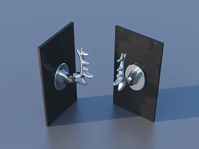 Practical Household Items With Black Square Base And Silver Decorative Hooks 3d model
