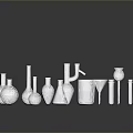 Collection Of Laboratory Glassware Including Beakers Test Tubes And Flasks