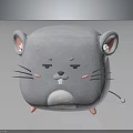 Cute Gray Plush Mouse Shaped Furniture Cushion With Soft Material And Comfortable Design