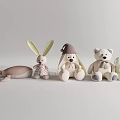 Cute Soft Plush Stuffed Toys Collection Featuring Bunny Bear And Whale