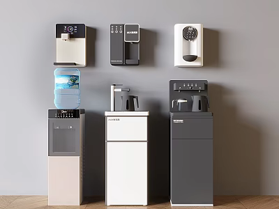 Modern Wall Mounted and Floor Standing Daily Electrical Appliances with Water Bucket 3d model