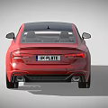 Red Sporty Two Door Coupe With Black Roof UK License Plate And Black Wheels