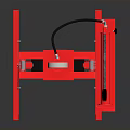 Red Hydraulic Press Equipment With Vertical Frame And Pressure Gauge