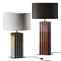 Modern Table Lamps With Colorful Textured Bases And Contrasting Fabric Shades