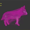 Purple And Pink Donkey Sculpture With Red Hooves White Nose On Dark Background With Reflection