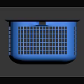Blue Rectangular Plastic Pet Basket For Small Animals With Grid Design