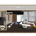 Brand Mattress Store Interior With Display Bed And Modern Furniture