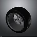 High Performance Car Tire With Silver Alloy Wheel Rim And Tread Design