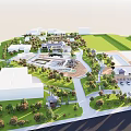 Modern park landscape architecture landscape sketch bird's eye view 3d model