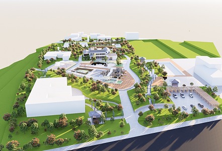 Modern park landscape architecture landscape sketch bird's eye view 3d model