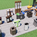 Modern trash can 3d model