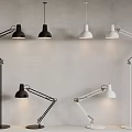 Modern Black And White Lighting Combination With Floor Lamps And Pendant Lights