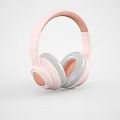 Pink Over Ear Headphones With Soft Ear Cushions And Adjustable Headband