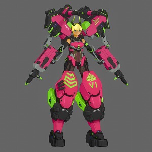 Cartoon Mecha Warrior Cartoon Animation Movie Game Armor Mecha Warrior Weapons Sci-Fi Future 3d model