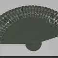 Light Green Fan Shaped Hanging Decor With Carved Patterns For Wall Decoration 3d model