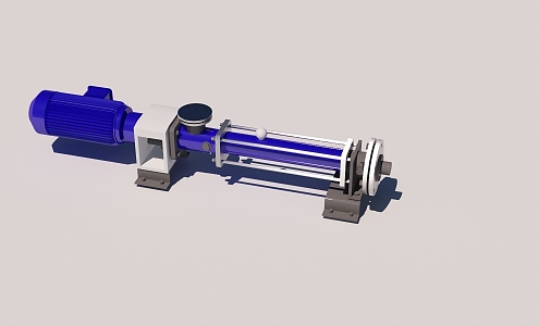 horizontal screw pump 3d model