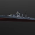 Battleship Warship Model Featuring Main Guns Turrets And Deck Structure 3d model