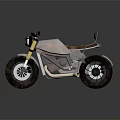 Custom Vintage Motorcycle With Brown Leather Seat Metal Frame And Retro Design