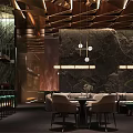 Modern Luxury Hotel Public Lounge Area With Cozy Sofas Stylish Bar And Warm Ambient Lighting