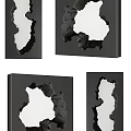 Unique Artistic Mirror With Irregular Black Frame For Home Wall Decor