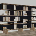 Wooden Wardrobe With Multi Layer Grid Shelves And Organized Storage Space 3d model