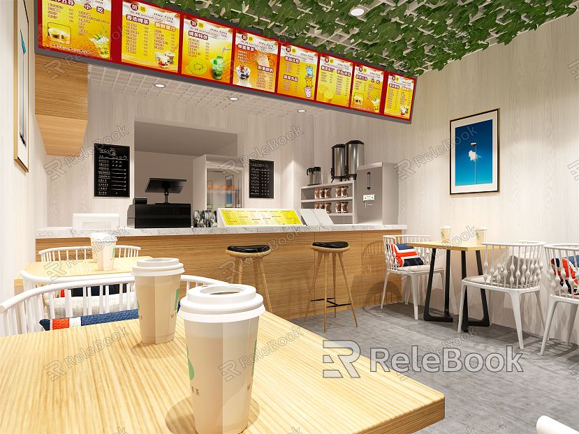 Modern Milk Tea Shop model