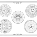 European-style lamp panel gypsum carved lamp panel 3d model