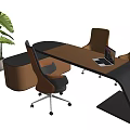 Modern Office Desk Boss Desk Computer Desk 3d model