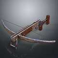 Medieval Crossbow Weapon With Wooden Stock Metal Bow Arms And Intricate Design
