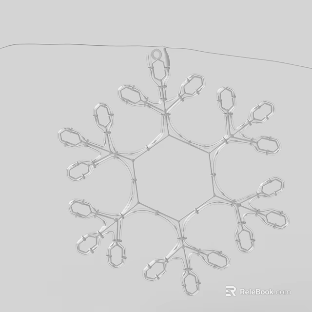 Geometric Snowflake Shaped Symmetrical Decorative Ornament Set With Modern Design 3d model 